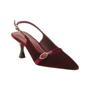 LARROUDE Wine Handmade In Brazil Ines Velvet Pumps